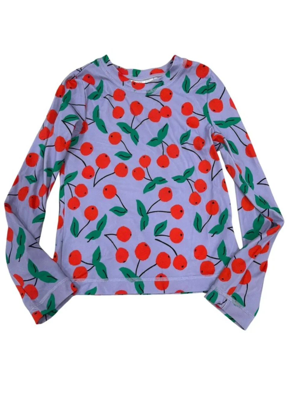 Hanna Andersson Cherry Print Long Sleeve Rashguard & Ruffle Swim Top Set Girls 1